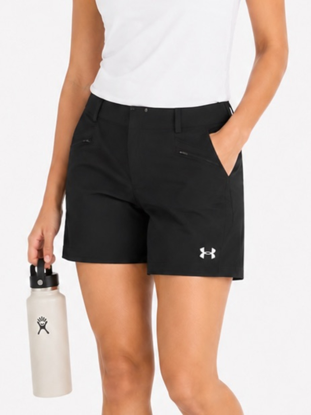 Under Armour Women’s Size 8 Black Lightweight Bermuda Activewear Athleti…
